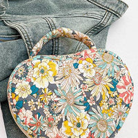 Quilted Heart Shape Cosmetic Bag