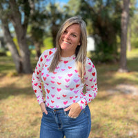 All the hearts mesh top