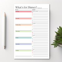 Weekly Meal Planner and Shopping List: 50-Page Notepad