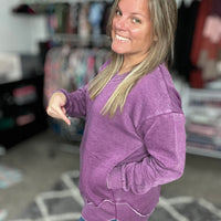 Vintage Wash Vneck Sweatshirt