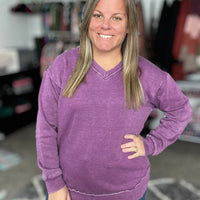Vintage Wash Vneck Sweatshirt