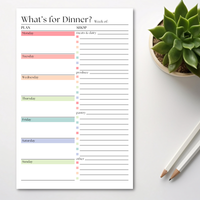 Weekly Meal Planner and Shopping List: 50-Page Notepad