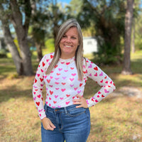 All the hearts mesh top