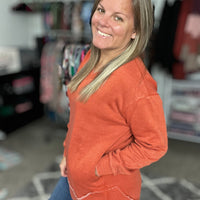 Vintage Wash Vneck Sweatshirt