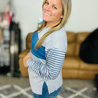 All you need Striped Bishop Sleeve Top