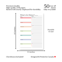 Weekly Meal Planner and Shopping List: 50-Page Notepad