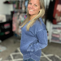 Vintage Wash Vneck Sweatshirt