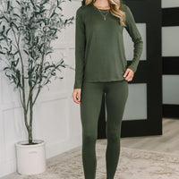 Get Me Cozy Set in Dark Olive