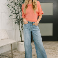 Growing Restless V-Neck Tee in Coral
