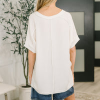 Growing Restless V-Neck Tee in White