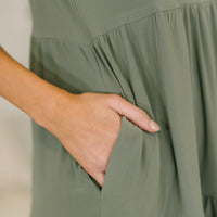 Lizzy Tiered Tank Dress in Pistachio