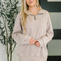 You Should Know Half Zip Pullover in Ash Mocha