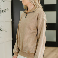 You Should Know Half Zip Pullover in Deep Camel