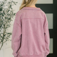 You Should Know Half Zip Pullover in Light Rose