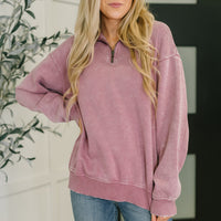 You Should Know Half Zip Pullover in Light Rose