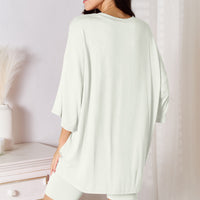 Basic Bae Full Size Soft Rayon Three-Quarter Sleeve Top and Shorts Set