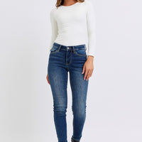 Judy Blue Mid-Rise Waist Skinny Jeans with Thermal Lining