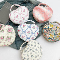 Quilted Heart Shape Cosmetic Bag