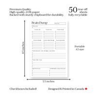 Brain Dump Notepad: 50-Page Daily ADHD Planner