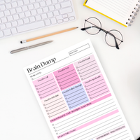 Brain Dump Notepad: Pink 50-Page Daily ADHD Planner