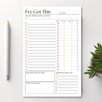 I've Got This! Daily and Weekly To-Do List: 50-Page Notepad