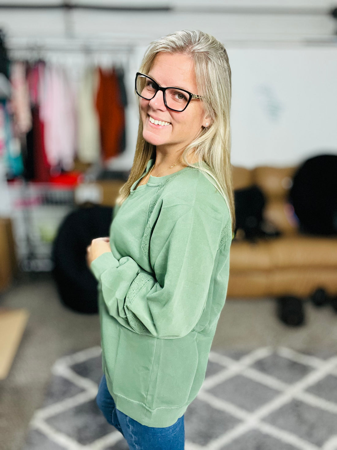 Lace Accent Pullover