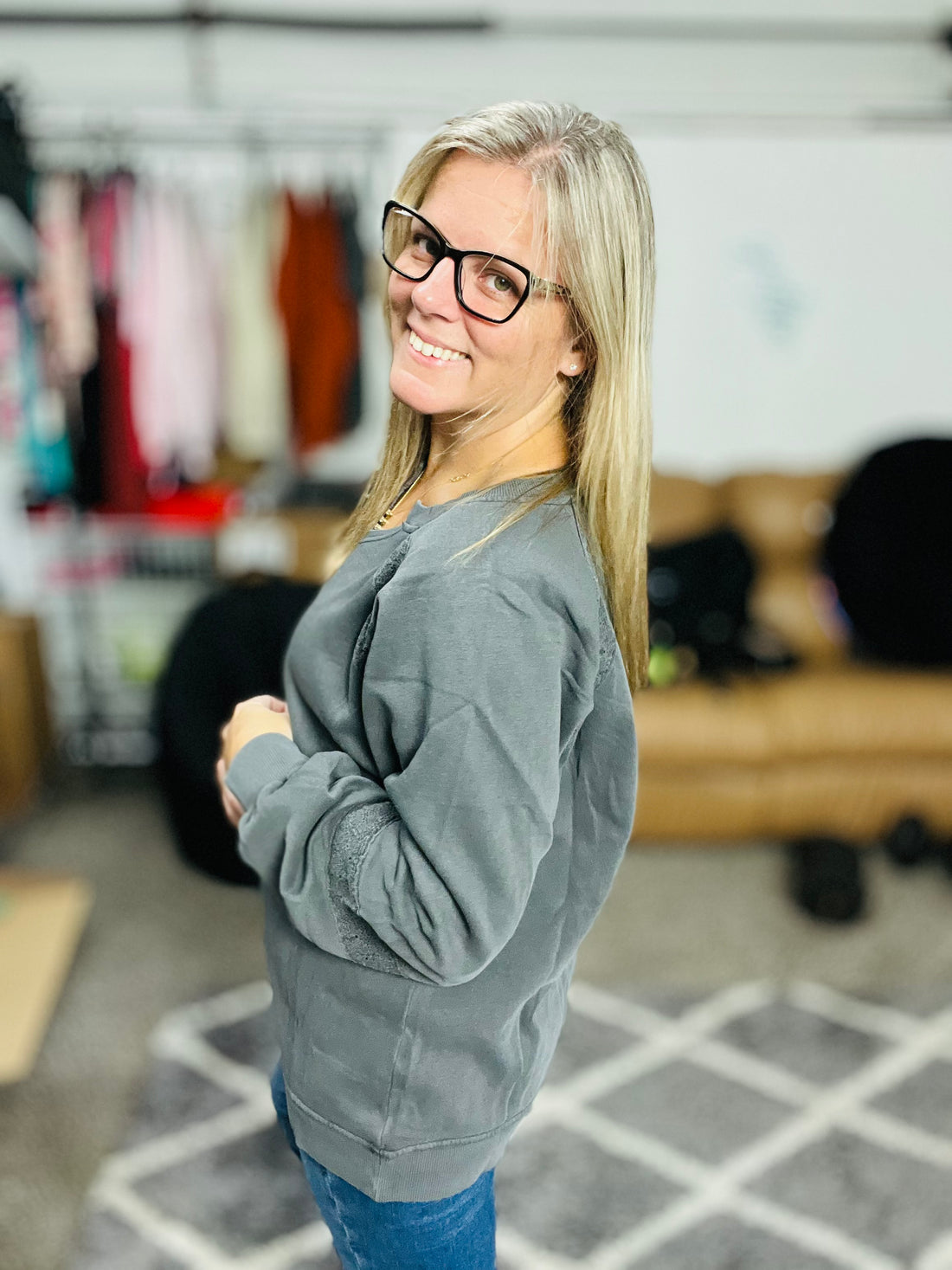 Lace Accent Pullover