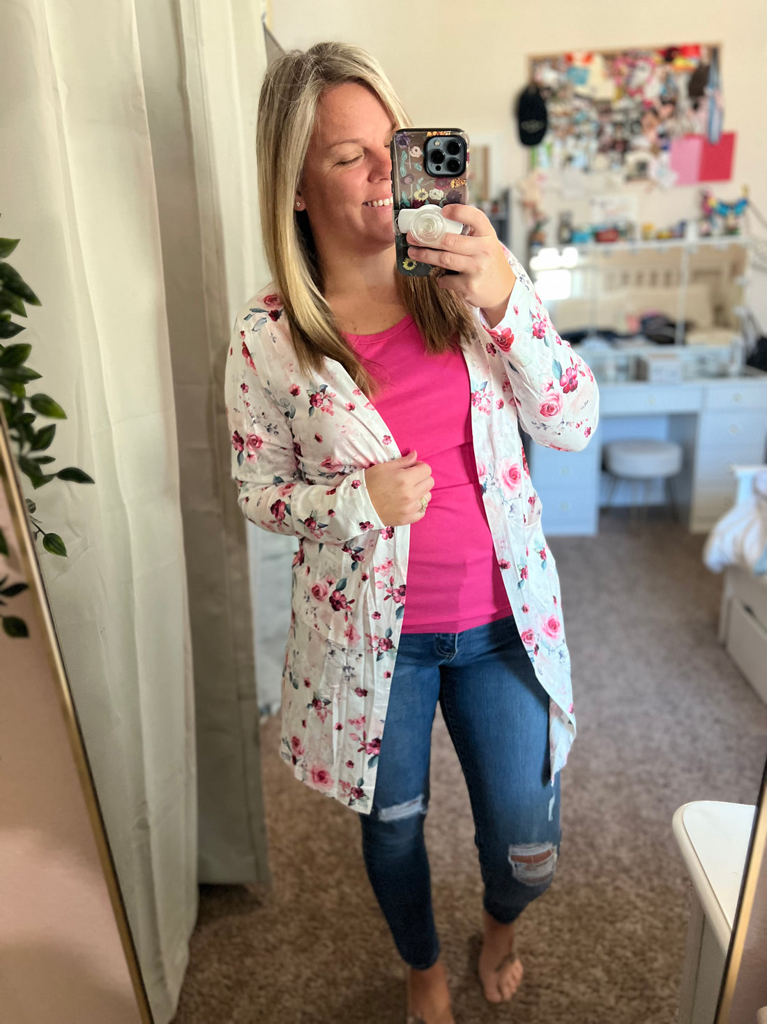 Michelle Mae Classic Cardigan SPRING FLORALS