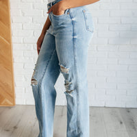 Ramona High Rise Rigid Magic Destroyed Straight Jeans