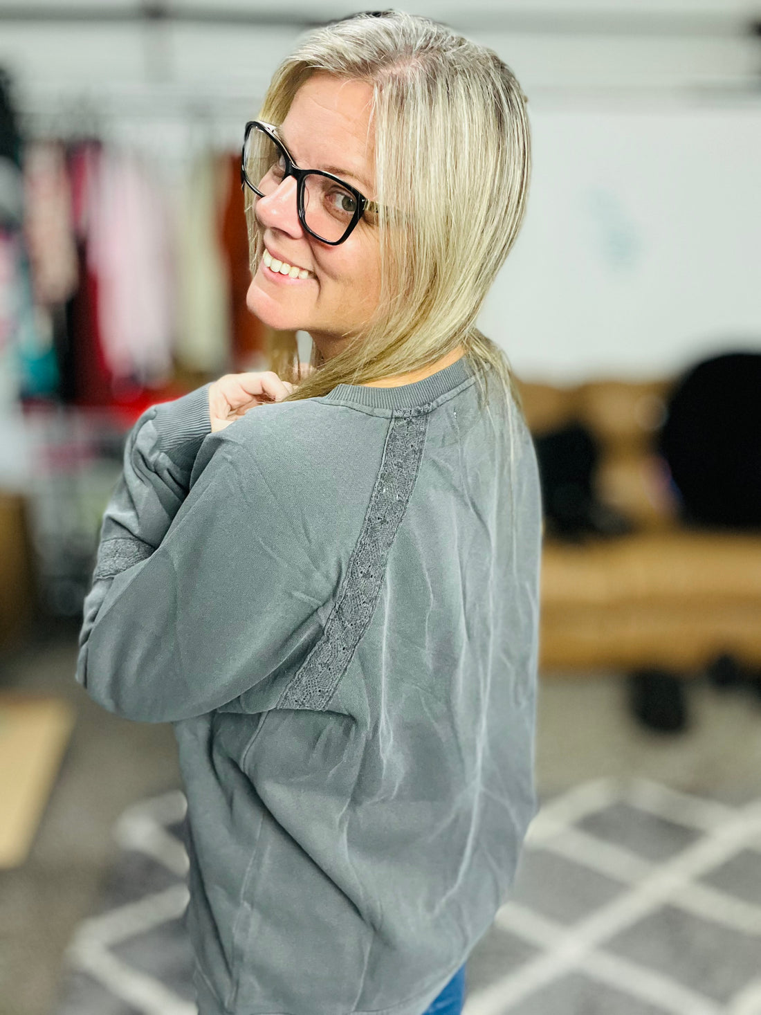 Lace Accent Pullover