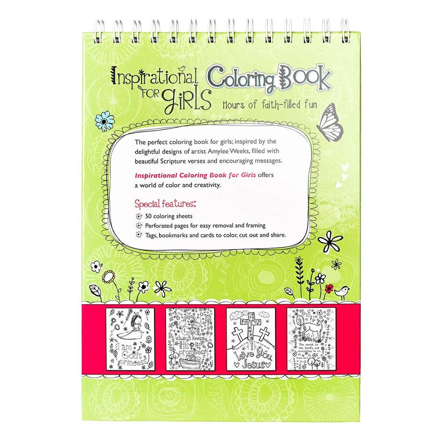 Coloring Book Wirebound Inspirational for Girls