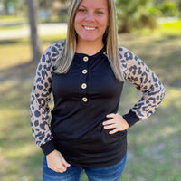 Heimish Animal Print Long Sleeve Top