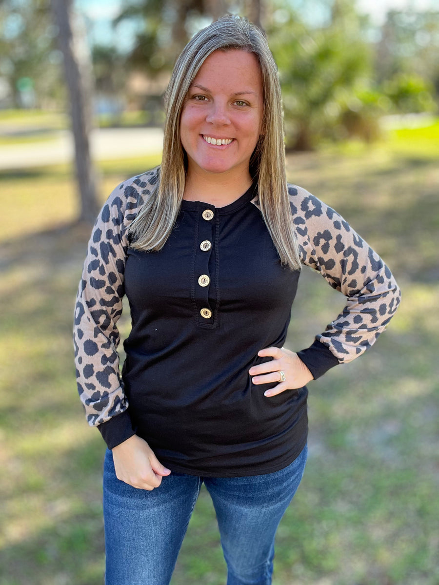 Heimish Animal Print Long Sleeve Top