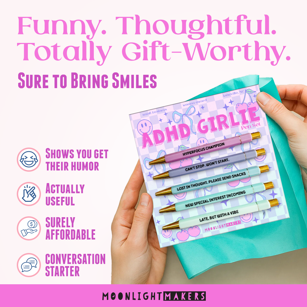 ADHD Girlie - Pen Set - Funny Gift, Neurodivergent
