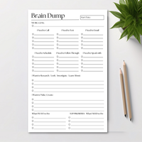 Brain Dump Notepad: 50-Page Daily ADHD Planner