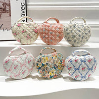 Quilted Heart Shape Cosmetic Bag
