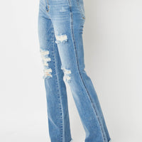 Judy Blue Distressed Raw Hem Bootcut Jeans