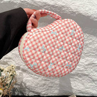 Quilted Heart Shape Cosmetic Bag