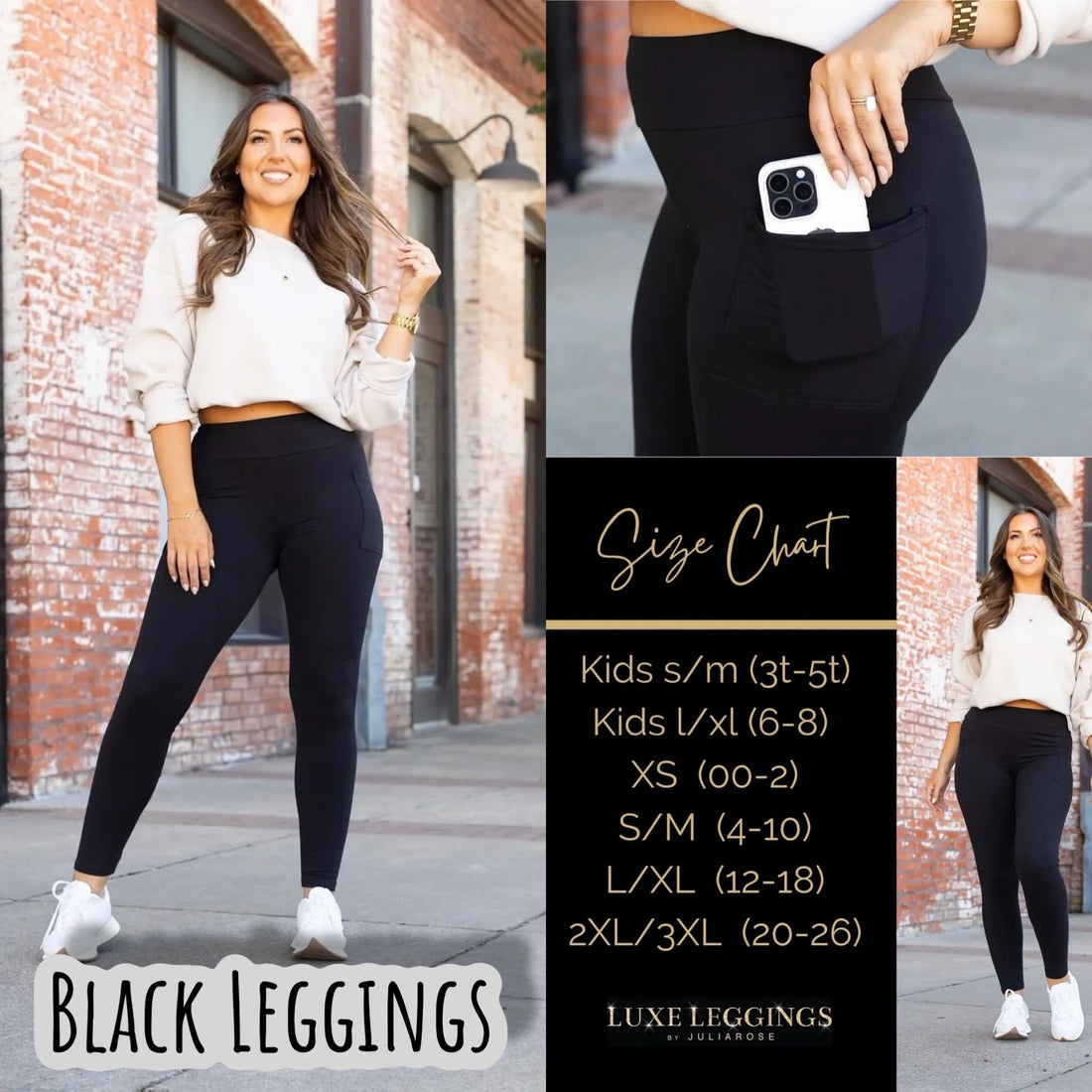 Julia Rose Black leggings (with pockets)