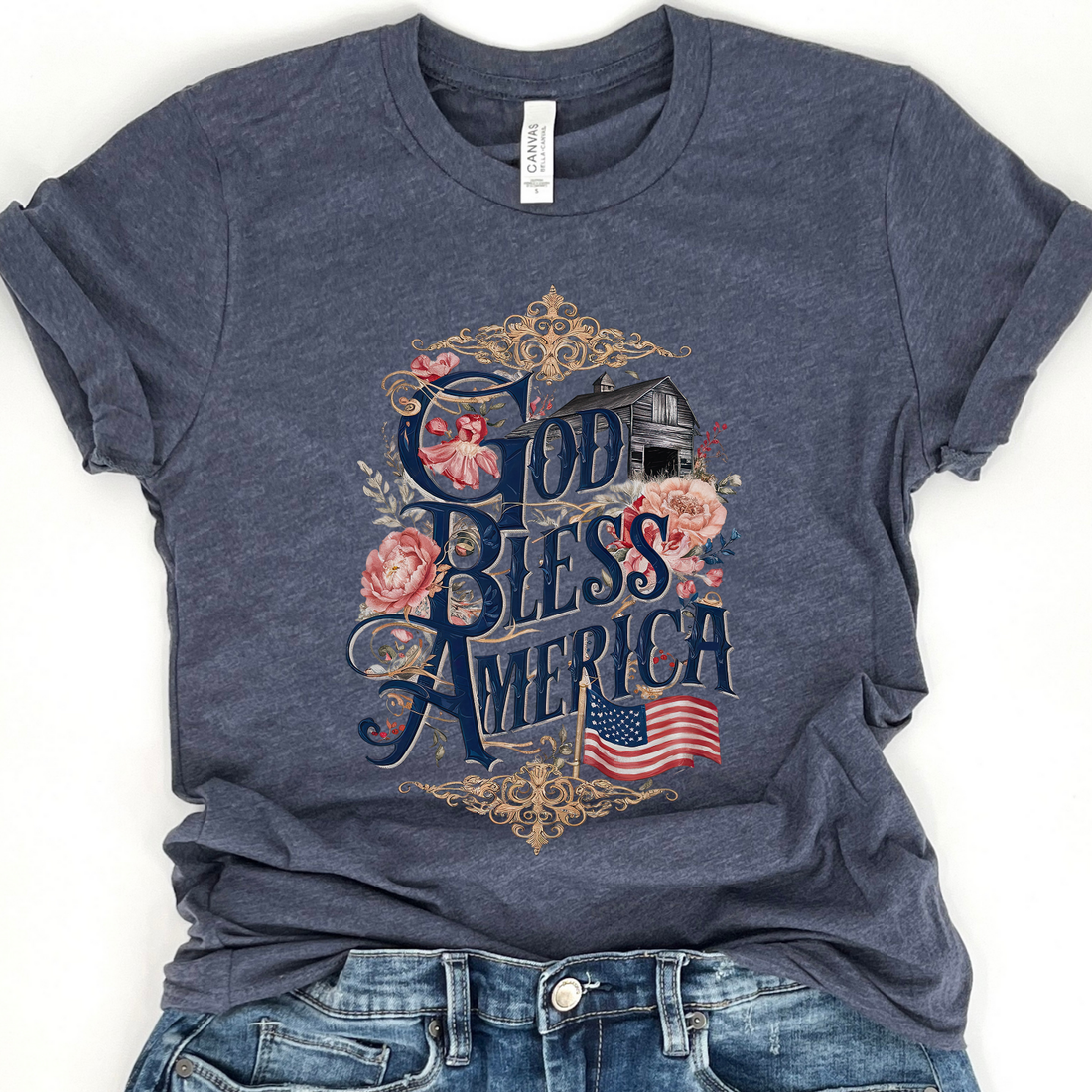 God Bless America Patriotic Faithbased T-Shirt