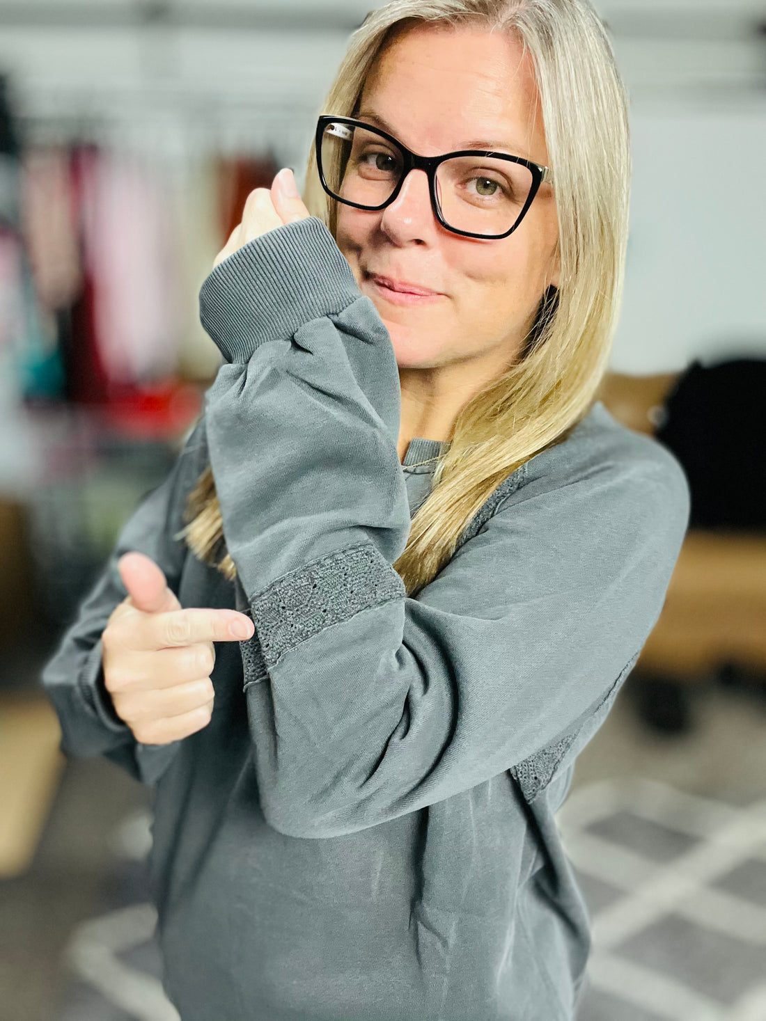 Lace Accent Pullover