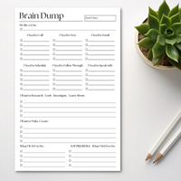 Brain Dump Notepad: 50-Page Daily ADHD Planner