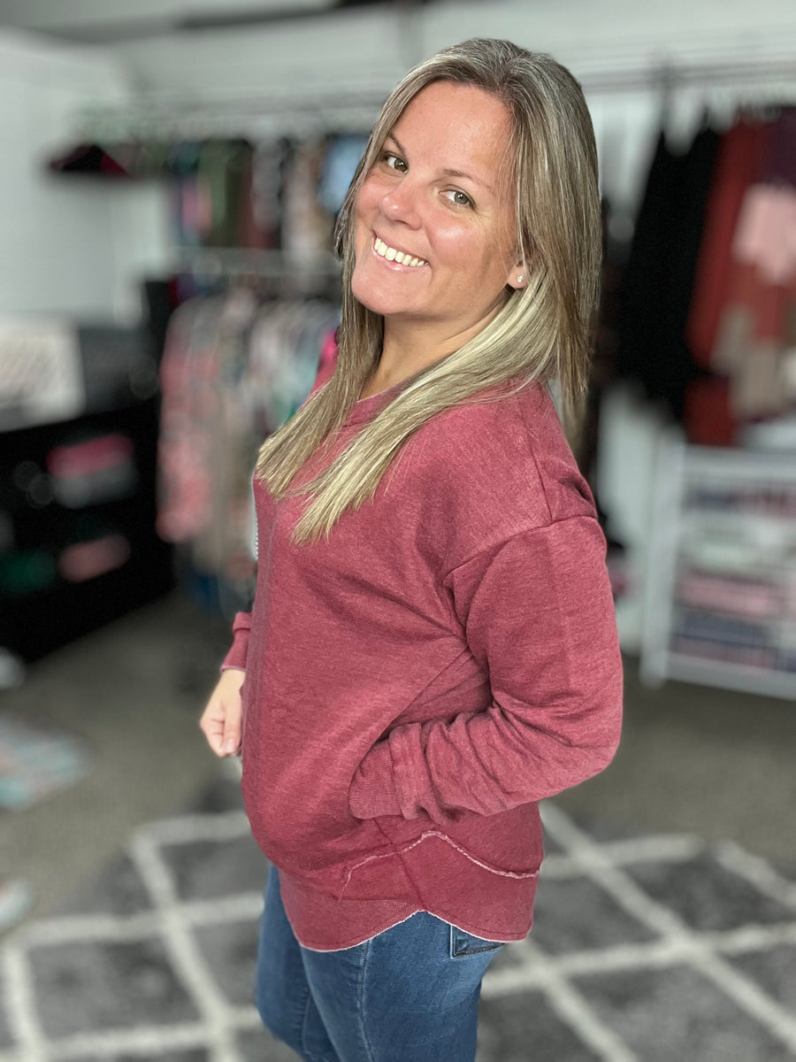 Vintage Wash Vneck Sweatshirt