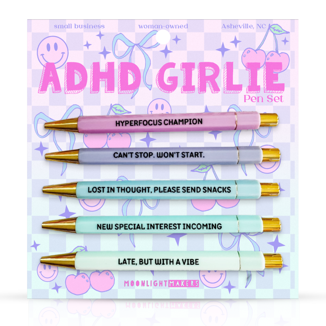 ADHD Girlie - Pen Set - Funny Gift, Neurodivergent