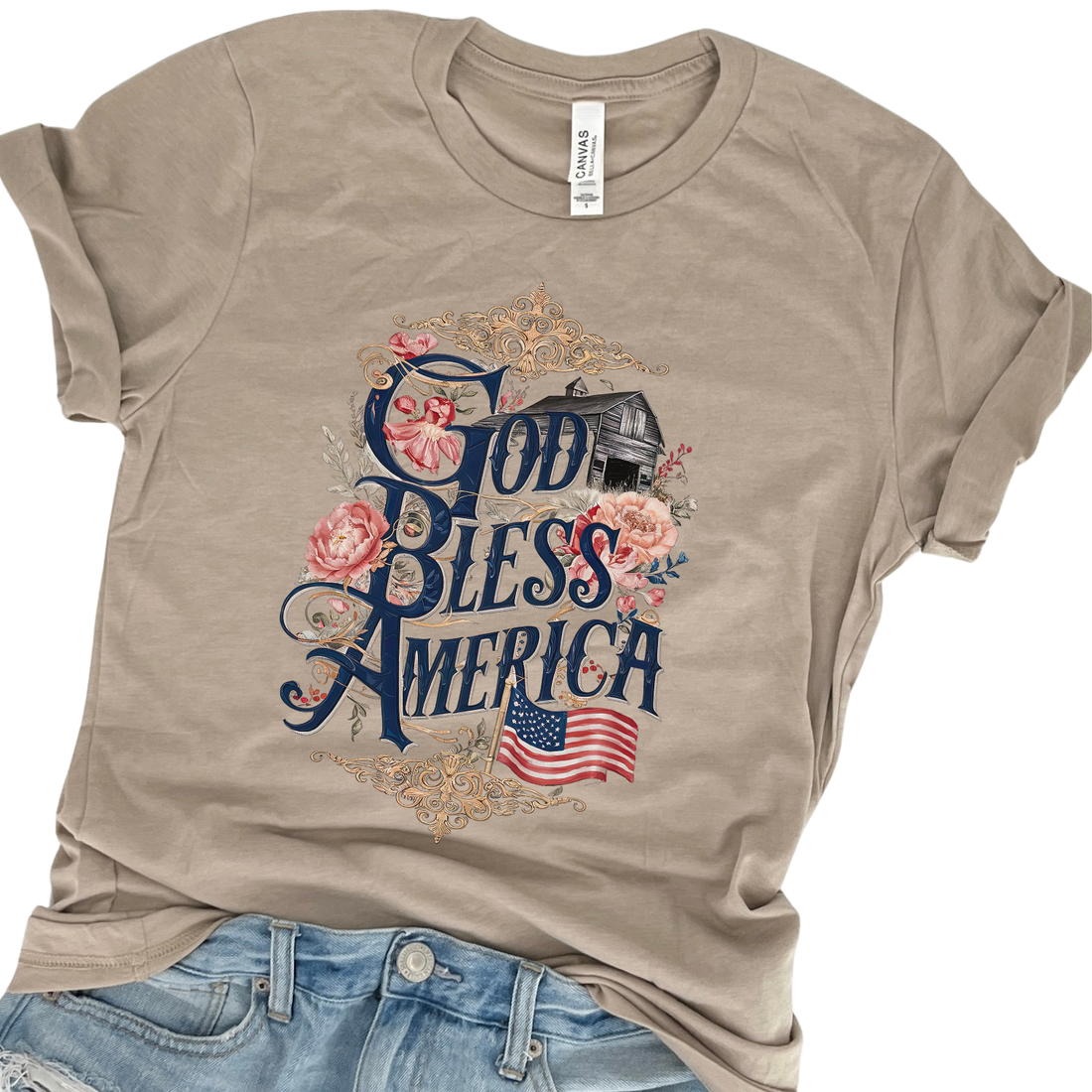 God Bless America Patriotic Faithbased T-Shirt