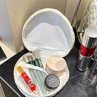 Quilted Heart Shape Cosmetic Bag