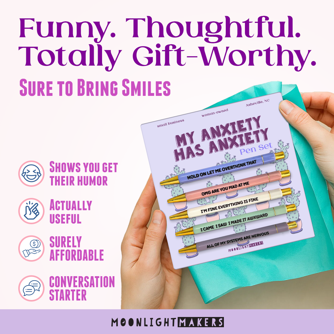 My Anxiety Has Anxiety - Funny Pen Set - Gift, Birthday