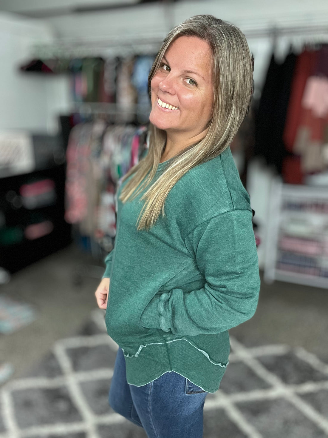 Vintage Wash Vneck Sweatshirt