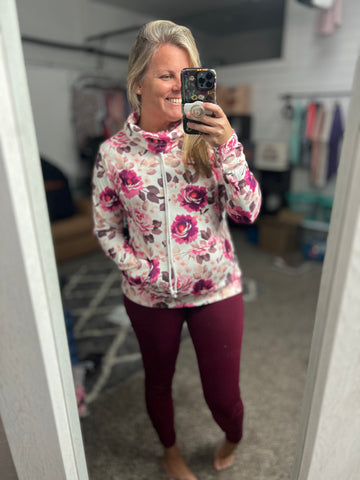 Floral Funnel Neck Sweater