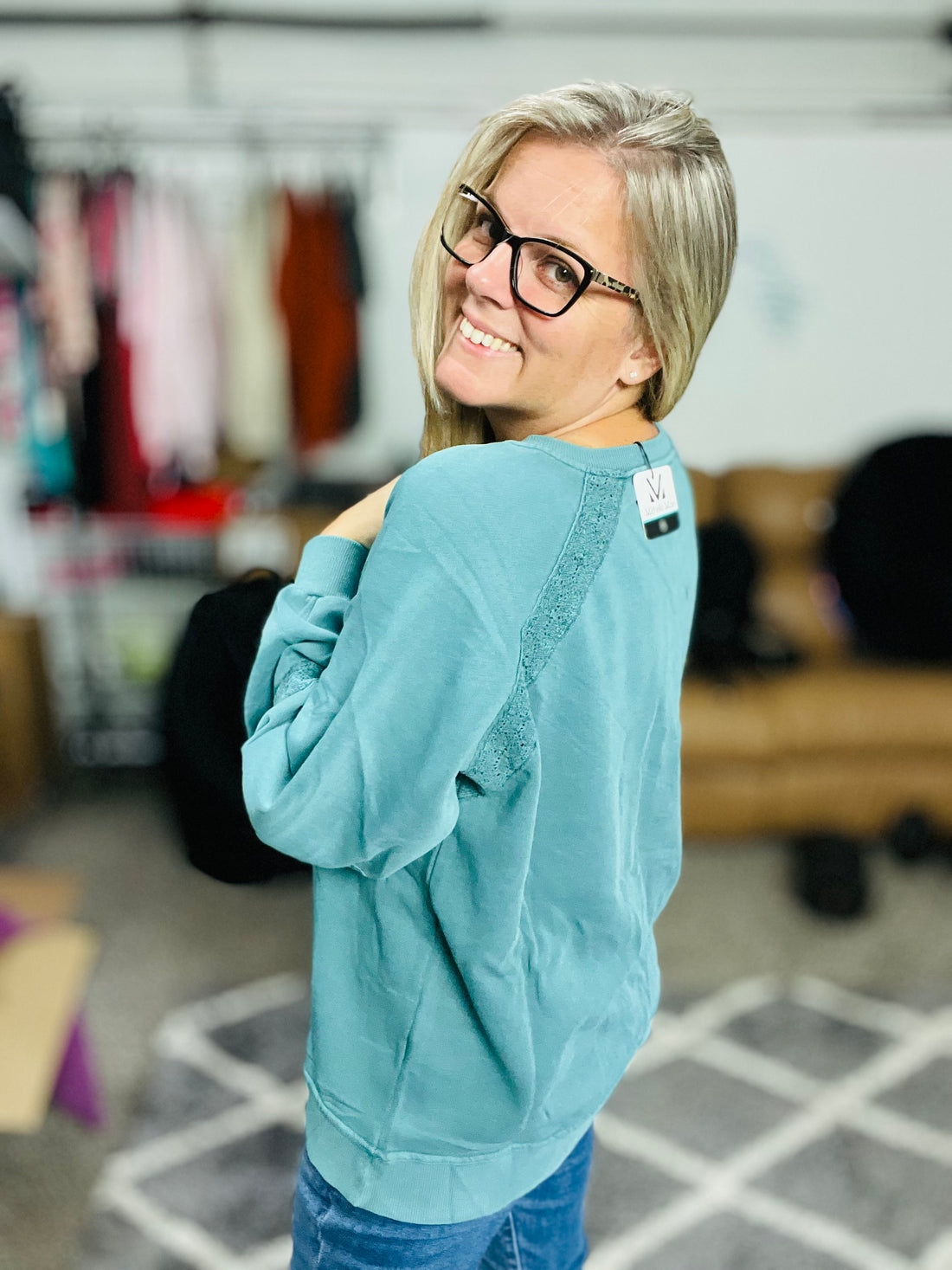 Lace Accent Pullover